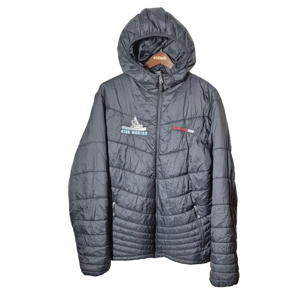 StrikerICE Quilted Hood Puffer Jacket Men L Miss Moriah Embroidered Fishing Coat